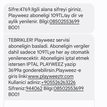 Playweez-Türk Telekom Haksız Mobil Aboneliği İptal Ve Ücret İade