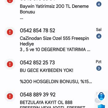 Turkcell Hat Üzerinden Gelen Kumar, Bahis, Casino Vb. Spam Mesajları