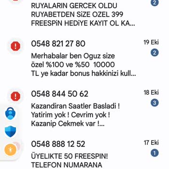 Turkcell Hat Üzerinden Gelen Kumar, Bahis, Casino Vb. Spam Mesajları