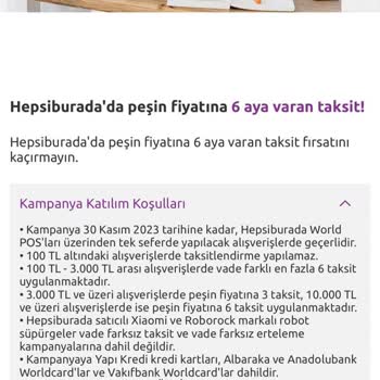 Yapı Kredi Bankası World Mobilde Görünen Taksit Kampanyasının Yapılmaması Hk.