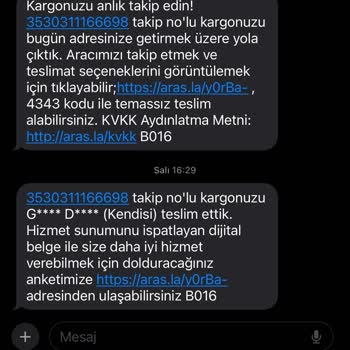 Aras Kargo'nun Teslim Edilmiş Gibi Gösterilen N11 Siparişi
