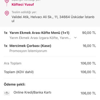 Yemek Sepeti Para İademi Yapmadı