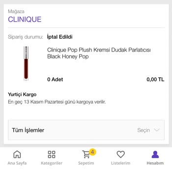 N11 Onaysız Siparişim İptal Edildi Ve Şikayeti Talebime Kimse Geri Dönmedi