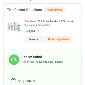 The Purest Solutions Yanlış Ürün Gönderildi
