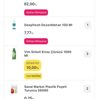 Migros Stoğu Olan Ürün İptali