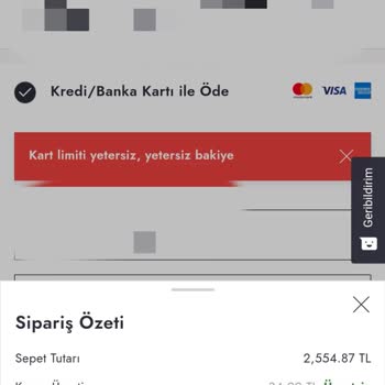 Boyner Hopi 0 TL Sepet Yetersiz Bakiye Hatası