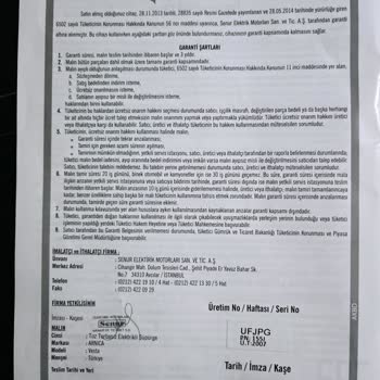 Arnica Süpürge Makinesinden Şikayetçiyim