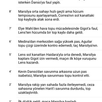 Misli 11.12.2023 Saat 22.45 Oynanan RC Lens - Marsilya Korner Eksik