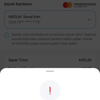 A101 Sanal Kart Alışveriş Sorunu