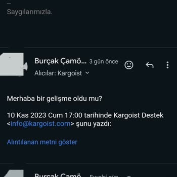 Asil Kargo Sipariş Teslim Edilmemesi