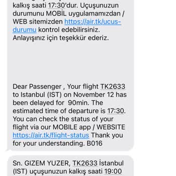 THY Malatya-İSTANBUL Uçağı 4 Saatlik Rötarı