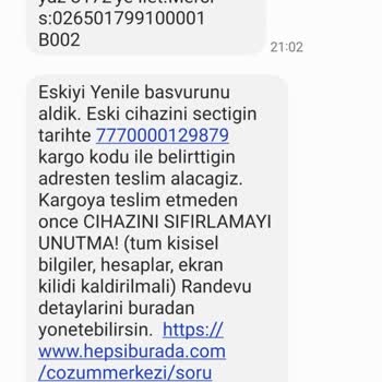 Hepsiburada Eskiyi Yenile Kampanyasından Aldığı Telefonu Göndermiyor.