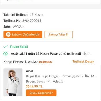 Avva Giyim Hatalı Ürün Gönderimi