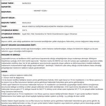 Sportive Mağazası Tüketici Hakları Kararına Rağmen Değişim Yapmadı