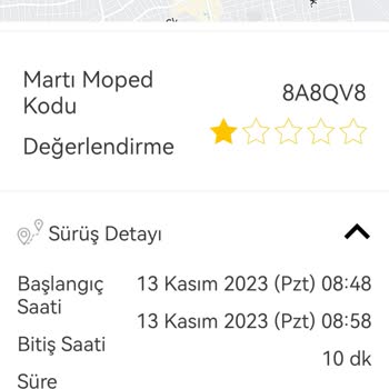 Martı Moped Kullanımı Kesti Ve Kartımdan Ücret Kesti