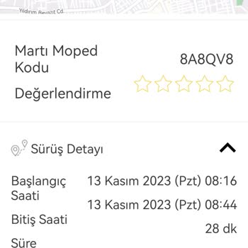 Martı Moped Kullanımı Kesti Ve Kartımdan Ücret Kesti