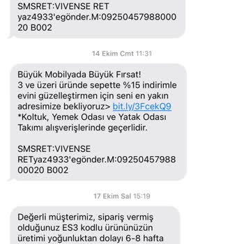 Vivense Aylarca Bekletilip İptal Edilen Ürün