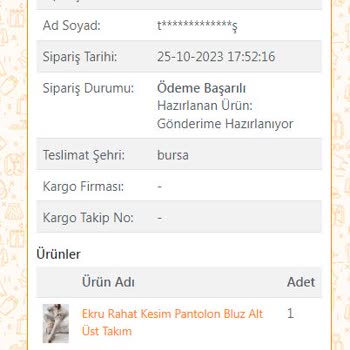 Nare Giyim Siparişi Yollamıyor, Müşteri Hizmetleri Cevap Vermiyor