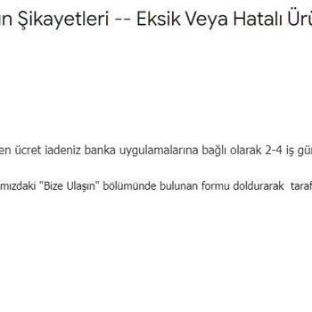 Pttavm.com Ücret İademi 1 Aydır Gerçekleştirmedi