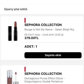 Sephora Stokta Kalmama Durumu