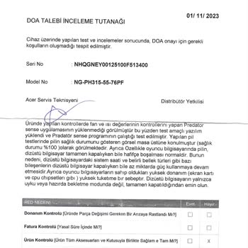 Vatan Bilgisayar Ayıplı Mal Sattı.