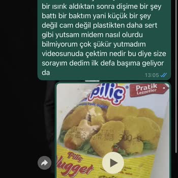 Erpiliç Marka Nugget İçinden Çıkan Cisim