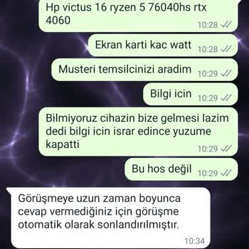 HP Müşteri Temsilcisi Saygısızlığı