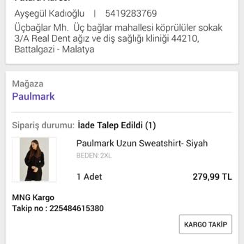 PaulMark Yanlış Ürün Gönderildi
