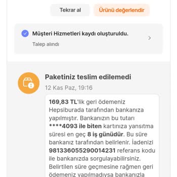Hepsiburada Kargom Bana Teslim Edilmeden İadeye Düştü Bilgim Yok