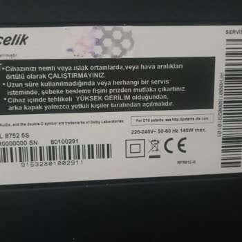Arçelik'ten;'A49L 8752 5S' 4K Televizyonun Ledleri Yanması Ayıplı Mal