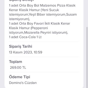 Domino's Pizza Siparişin Geç Gelmesi