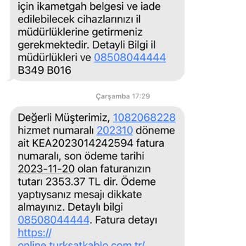 Kablo Net TÜRKSAT Yanlış Fatura Gönderimi