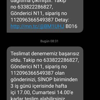 MNG Kargo Sinop Şube Kargomu Getirmedi