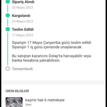 Sürat Kargo Kaybolan Halının Parasını İadesi