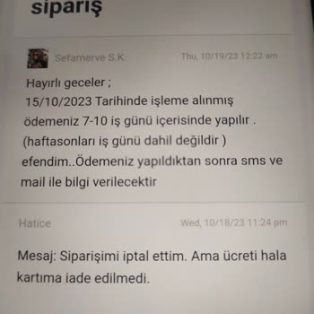 Sefamerve Paramı Geri Vermiyor