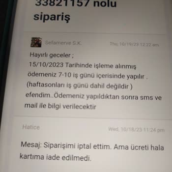 Sefamerve Paramı Geri Vermiyor