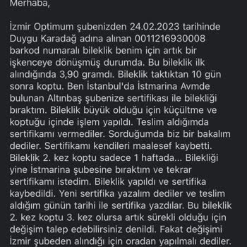 Altınbaş Bilekliğimin Parçasını Geri Vermiyor