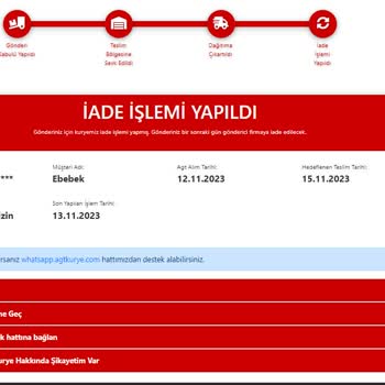 AGT Kurye- İade - Dağıtıma İzin Verilmiyor
