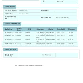 PTT Kargo Kargom Gelmedi 1 Hafta Daha Getirmeyecekler