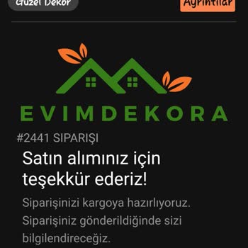 Evim Dekora Siparişim Hakkında Bilgi Almak