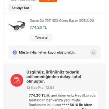 Hepsiburada Filiz Aksesuar 2 Hafta Sonra Siparişimi İptal Etti.