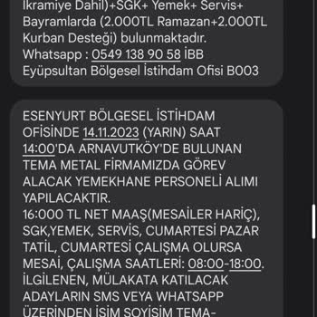 İBB - İstanbul Büyükşehir Belediyesi İstanbul Bio İş İlanları SMS İptali