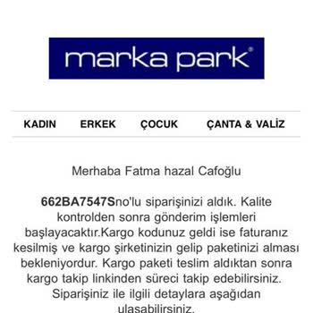 Marka Park Stokta Olup Satışını Yaptığı Ürünü Göndermiyor