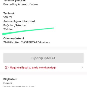 H&M İletişim Faciası Ve Teslim Edilemeyip İptal Edilemeyen Sipariş