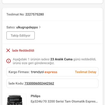 Trendyol Philips Kahve Makinesi Hüsranı