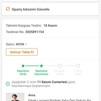 Avva Giyim Trendyol Ürünümü Kargolamıyor