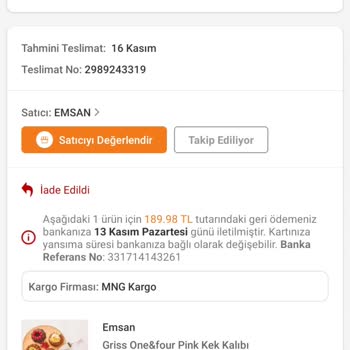 Trendyol Eksik Ürün Geldi