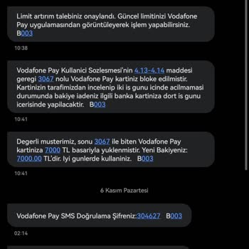Vodafone Pay Sanal Kart Blokesi