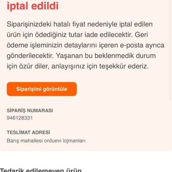 Operaistanbul Alınan Ürünün İptali