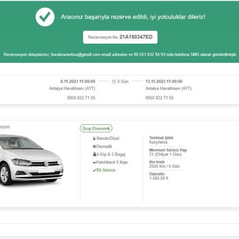 Greenmotion Car Rental Araç Kiralama / Ücret İadesi / Firmanın İftirası
